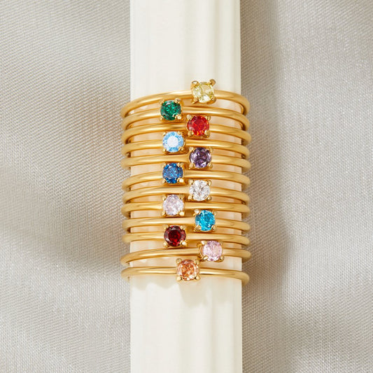 Fødselssten 18K Guld Ringe
