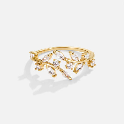 18K Guld Krystal Vinstang Ring