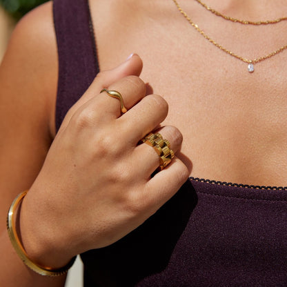 18K Guld Bølge Ring