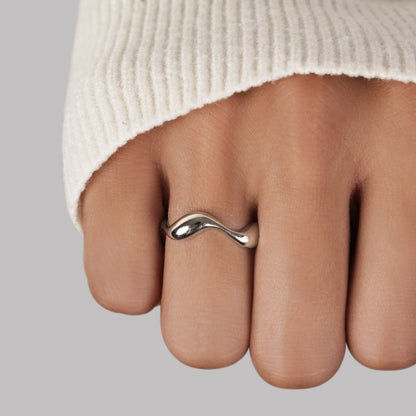 Sølv Bølge Ring