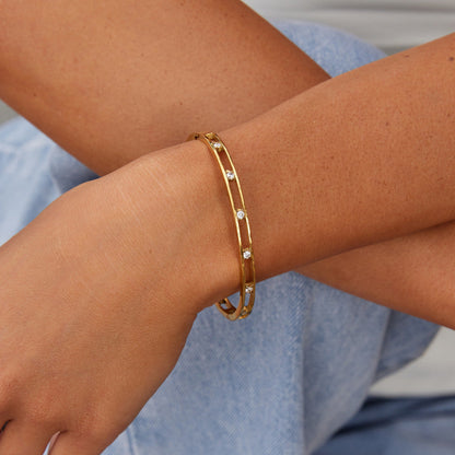 Sofia Krystal & Guld Bangle