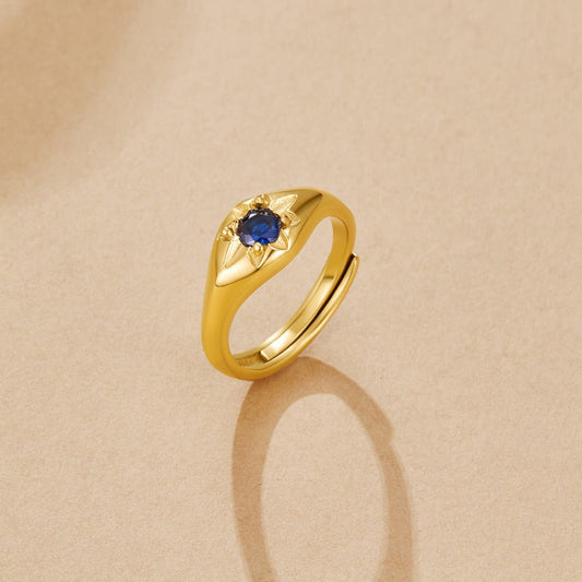 Himmelsk Blå Stjerne Ring