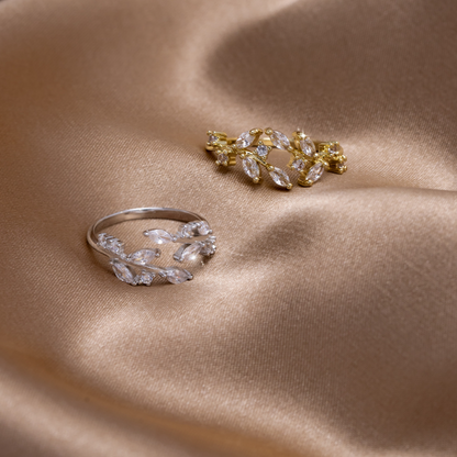 18K Guld Krystal Vinstang Ring