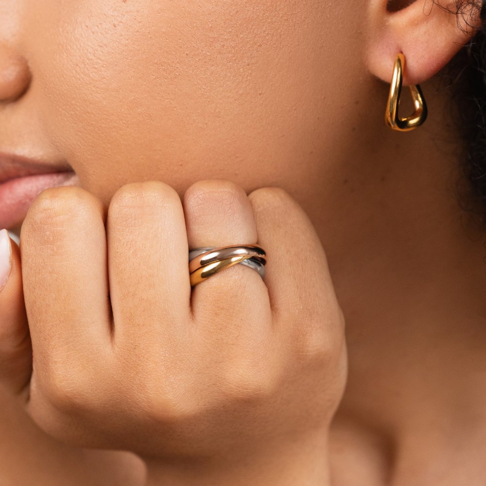 Elena Tre-Farvet Loop Ring