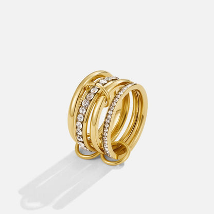'For evigt' Link Krystal & Guld Ring