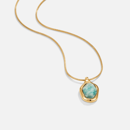 Guld Aquamarine Vedhæng Halskæde
