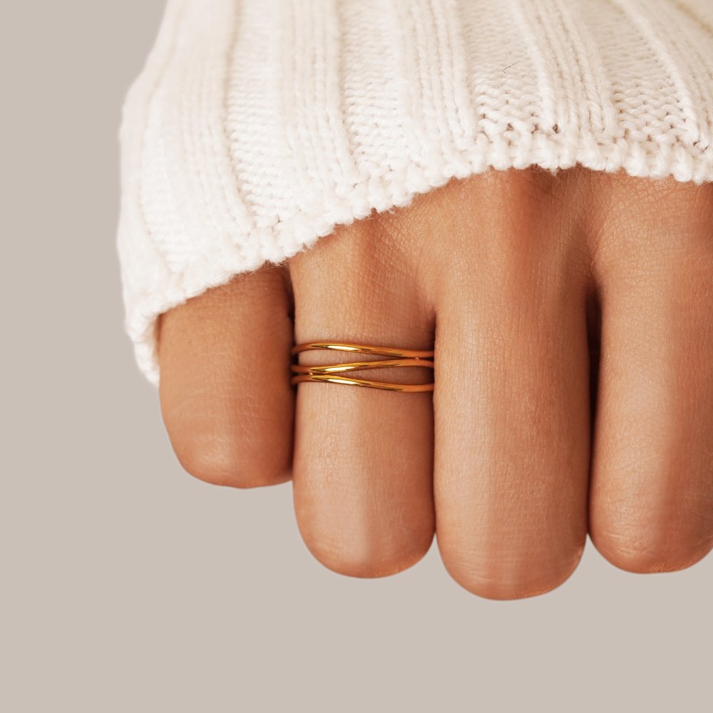 Guld Uendelig Loop Ring