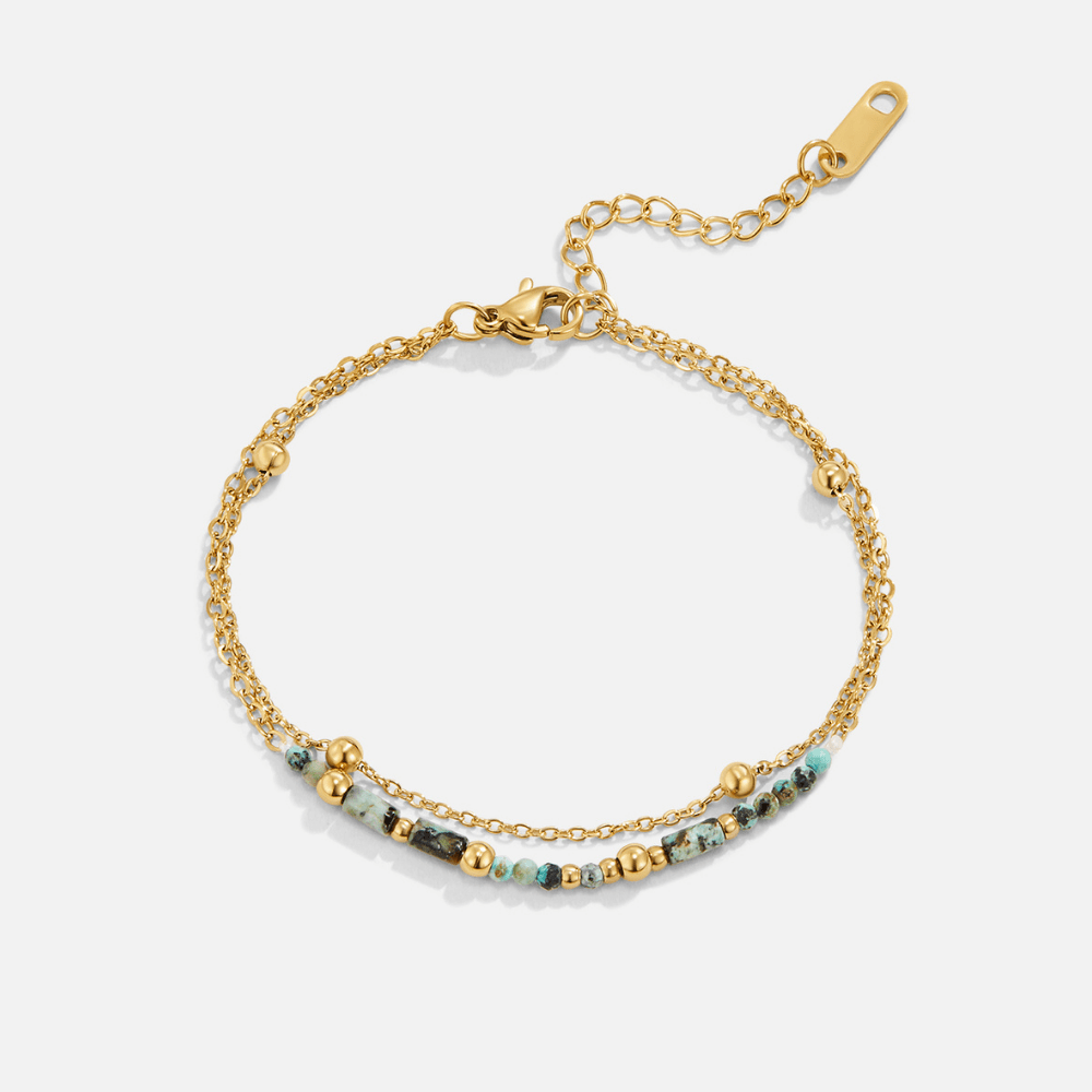 Lagdelte Sten Perle Armbånd