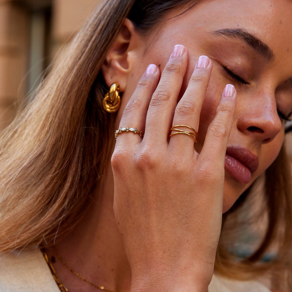 Luxe Krystal Guld Ring