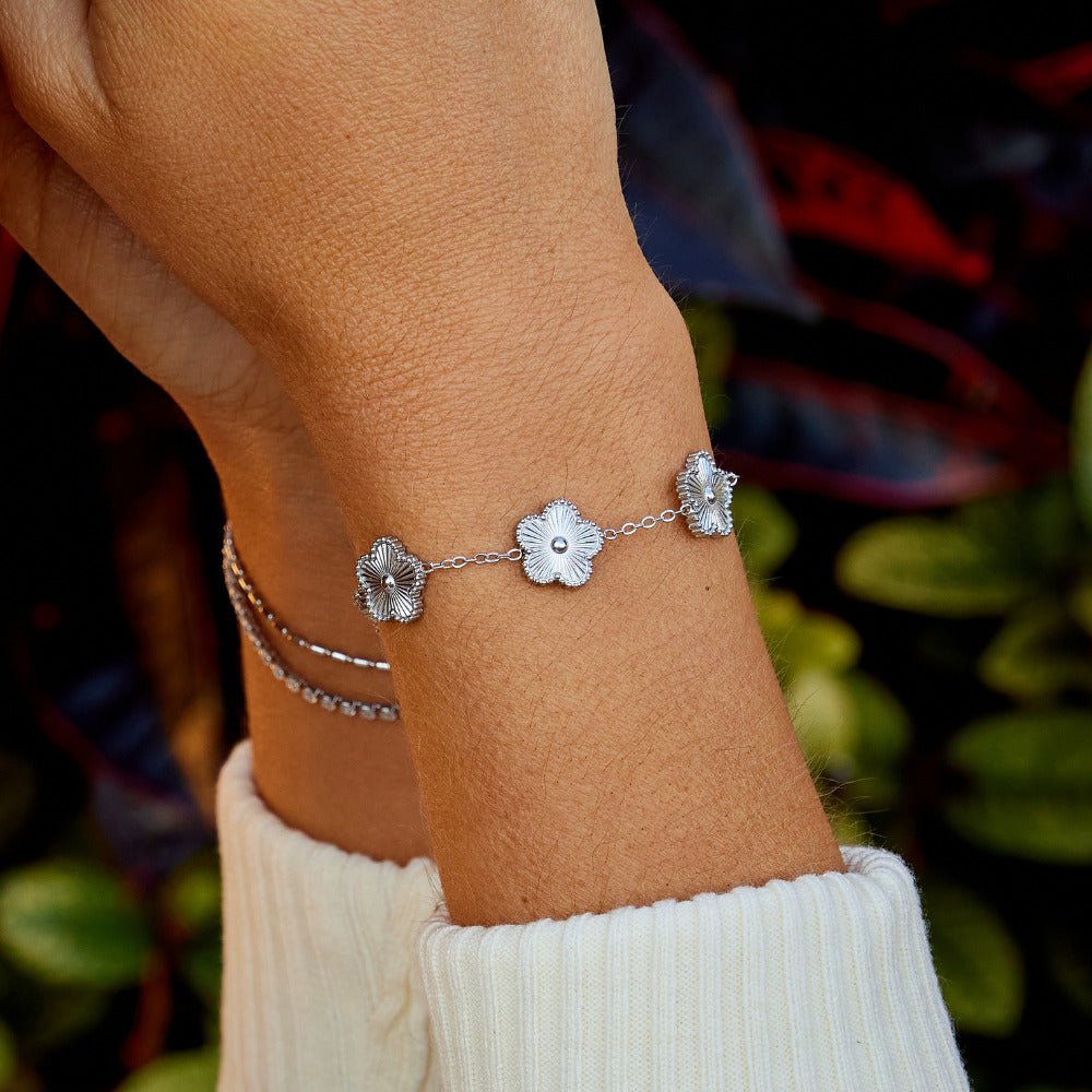 Sølv Kløver Armbånd