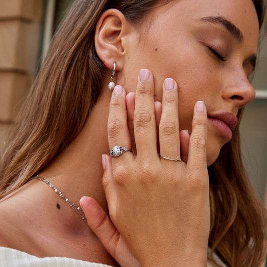 Sølv Vintage Royal Perle Ring