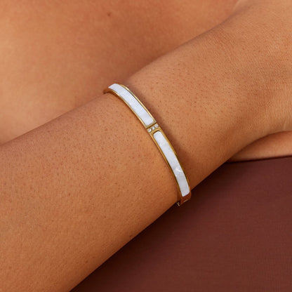 Hvid Sahara Guld Armbånd